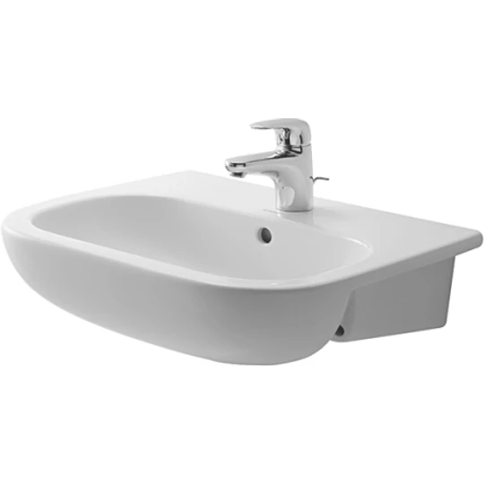 Duravit D-Code Félig beépíthető mosdó 55x44cm túlfolyóval csaplyukkal 0339550000