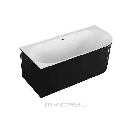 M-Acryl Balance akril kád 160x75cm bal + Láb + Előlap(fényes fekete) 12492