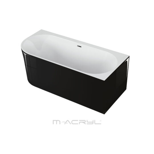 M-Acryl Balance akril kád 160x75cm jobb + Láb + Előlap(fényes fekete) 12495