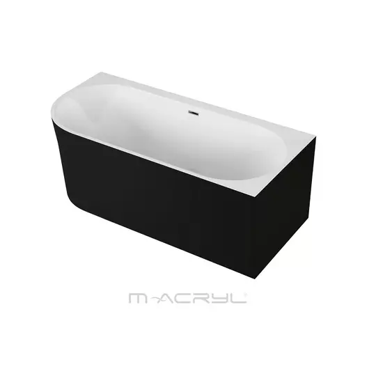 M-Acryl Balance akril kád 160x75cm jobb + Láb + Előlap(matt fekete) 12496