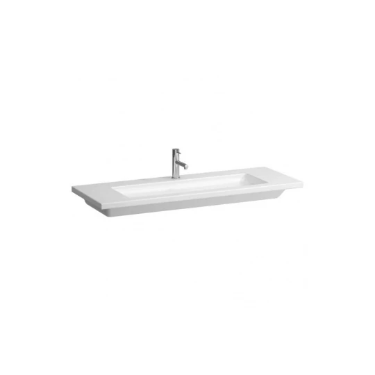 Laufen Living Square Ráépíthető Mosdó 130x48cm 1 Csaplyukkal Középen - OUTLET
