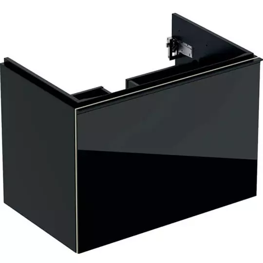 Geberit Acanto alsó szekrény, mosdó nélkül, 1 fiókkal, matt fekete színben, 74x47cm, 500.611.16.1