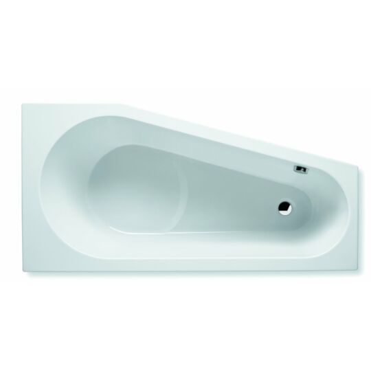 Riho Delta aszimmetrikus akril fürdőkád,  láb, le-és túlfolyó nélkül, jobbos, 160x80cm, B069001005