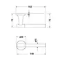Kép 4/4 - Duravit Starck T fali WC papír tartó műszaki rajza