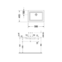 Kép 2/5 - Duravit 2nd floor Beépíthető mosdó 58x41,5cm műszaki rajza