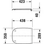 Kép 2/4 - Duravit D-Code WC-ülőke műszaki rajza