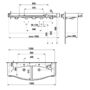 Kép 2/3 - Laufen Palace Ráépíthető kettős mosdó 150x51cm műszaki rajza