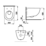 Kép 2/5 - Laufen Pro Rimless fali WC műszaki rajza