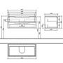 Kép 2/2 - Villeroy &amp; Boch Subway alsószekrény, 98,7x44,9cm, fényes fehér színben, A69010DH műszaki rajza