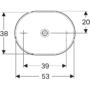 Kép 2/3 - Geberit VariForm pultra ültethető elipszis alakú mosdó műszaki rajza