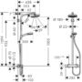 Kép 2/3 - Hansgrohe Crometta 160 1jet Showerpipe zuhanyrendszer műszaki rajza