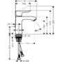 Kép 2/3 - Hansgrohe Metris 110 Mosdócsaptelep műszaki rajza