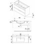 Kép 2/3 - Jika Cube Alsószekrény mosdóval 100x43cm műszaki rajza