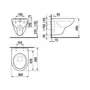 Kép 2/3 - Jika Lyra Plus Fali WC mély öblítés műszaki rajza