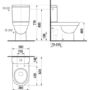 Kép 2/3 - Jika Tigo Kombi-WC csésze, tartály és ülőke nélkül, hátfalhoz illeszkedő műszaki rajza