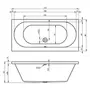 Kép 4/4 - Riho Carolina egyenes akril fürdőkád, kádláb, le-és túlfolyó nélkül, 170x80cm, B055001005
