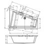 Kép 4/4 - Riho Doppio aszimmetrikus akril fürdőkád, láb, le-és túlfolyó nélkül, 180x130cm, B033001005