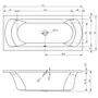 Kép 2/3 - Riho Lima egyenes akril fürdőkád műszaki rajza