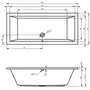 Kép 2/3 - Riho Lusso egyenes fürdőkád műszaki rajza