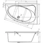 Kép 2/3 - Riho Lyra aszimmetrikus kád 140x90cm műszaki rajza