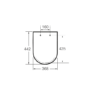 Kép 2/3 - Roca Inspira Round lecsapódásgátlós WC ülőke műszaki rajza