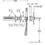 Kép 2/2 - Tres Cuadro Thermosztatikus kád + Kézizuhanyrendszer Szett műszaki rajza