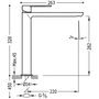 Kép 2/2 - Tres Loft egykaros magasított mosdócsaptelep műszaki rajza