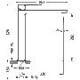 Kép 2/2 - Tres Loft egykaros magasított mosdócsaptelep műszaki rajza